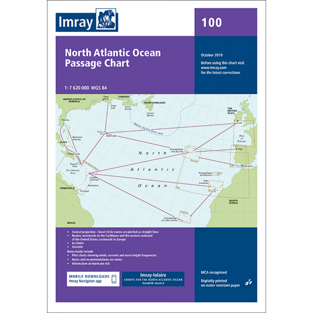 Chart 100 North Atlantic Ocean Passage Chart